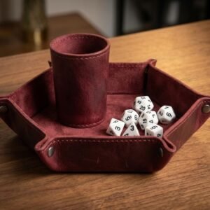 가죽 주사위 트레이 주사위 컵 세트 보드게임 액세서리